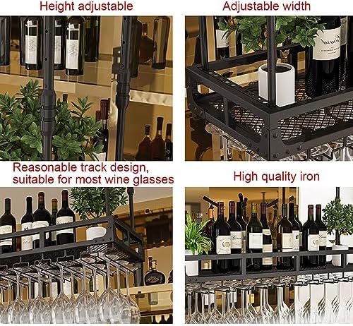 Adjustable Ceiling Wine Rack with Durable Metal Frame 1