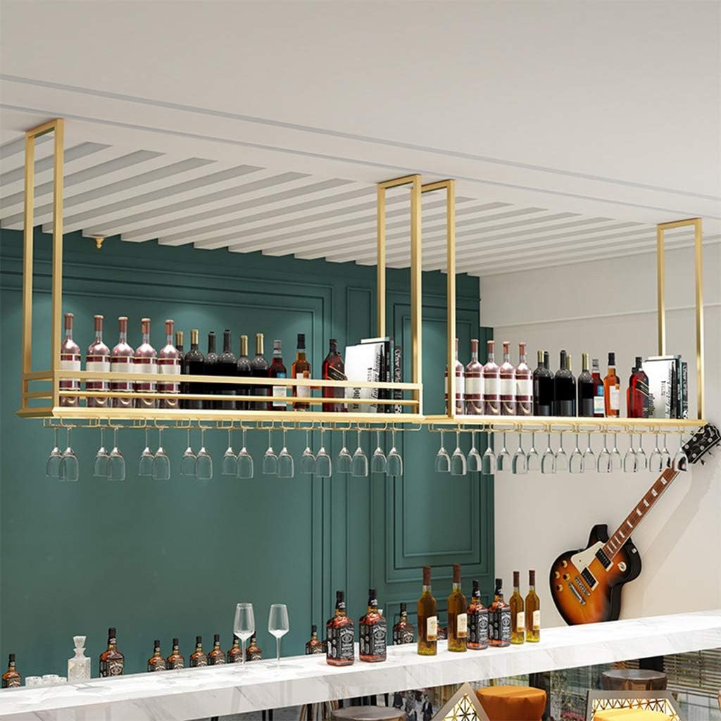 ZJDYDY Wall-Mounted Wine Rack with Gold Decor