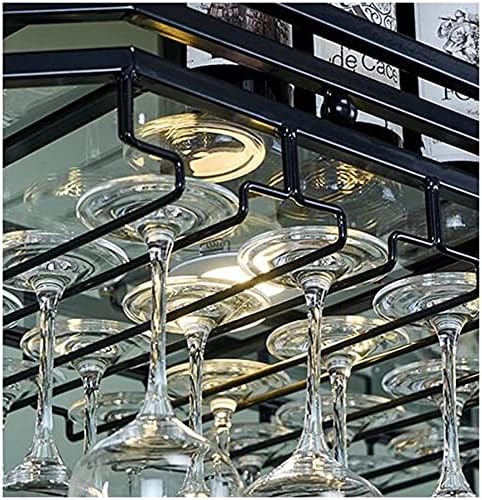 Ceiling Wine Rack with Glass Holder - 80x35cm Wall-Mounted Storage