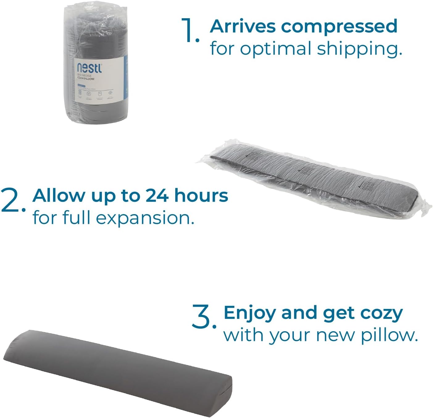 Nestl Bed Wedge Pillow for Headboard Gap Filler