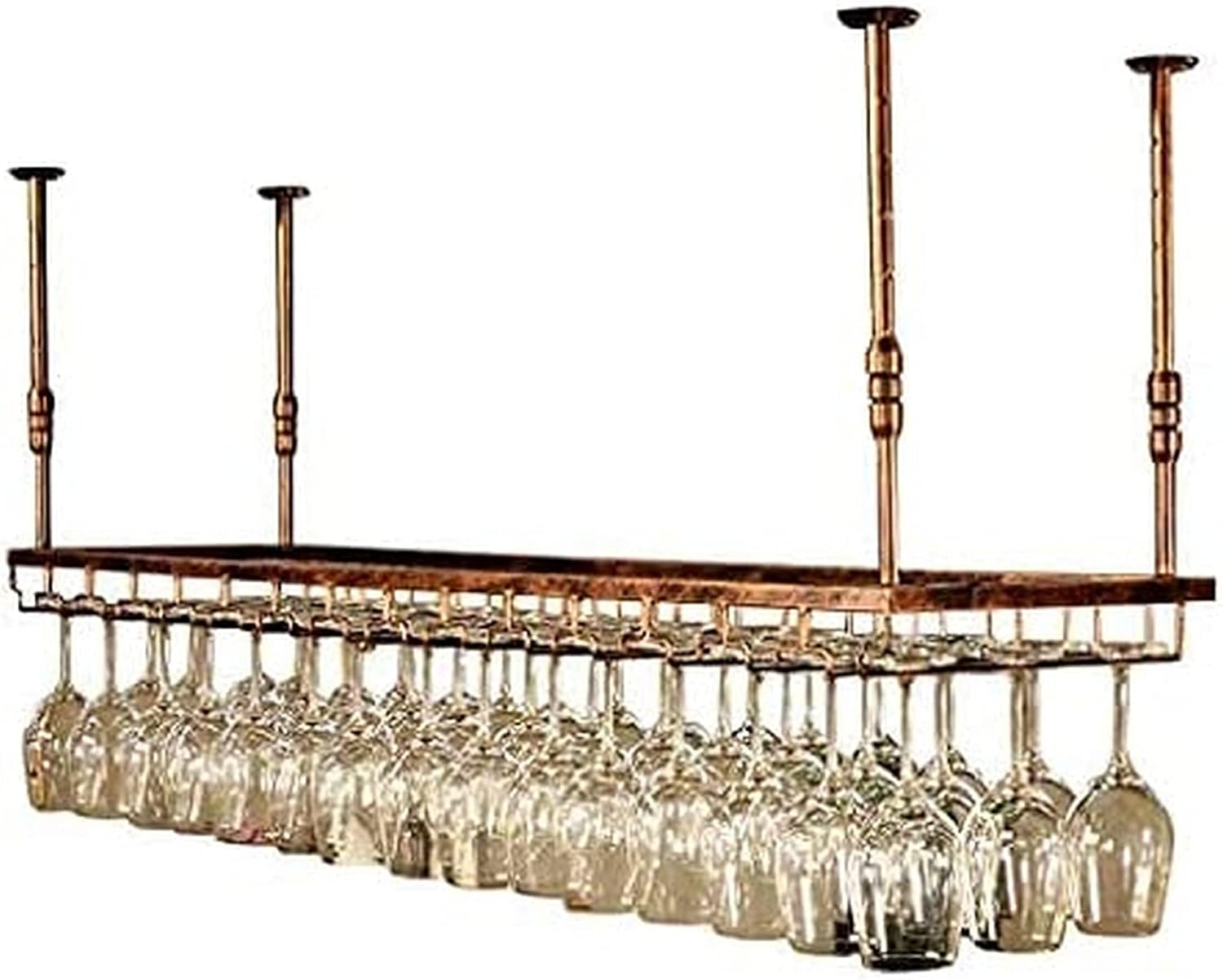 Vintage Rustic Wine Rack Ceiling Mount