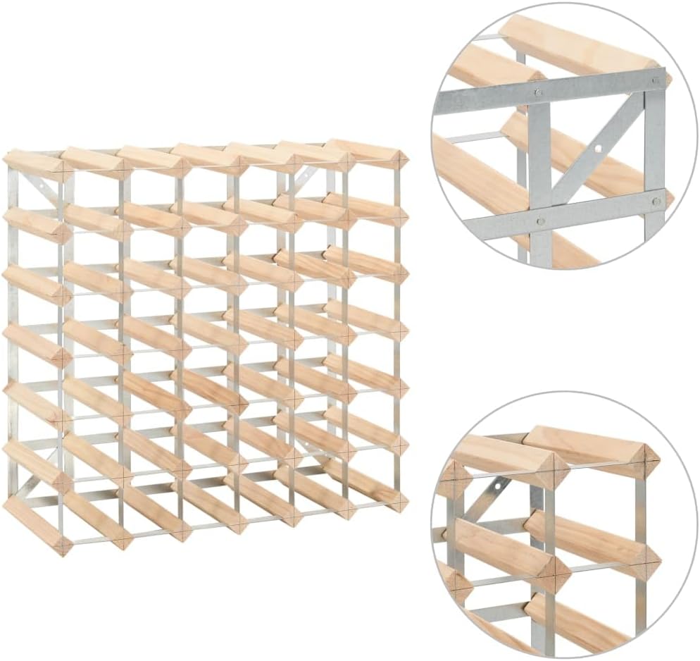 vidaXL Modern Wooden Wine Rack 42 Bottle Storage