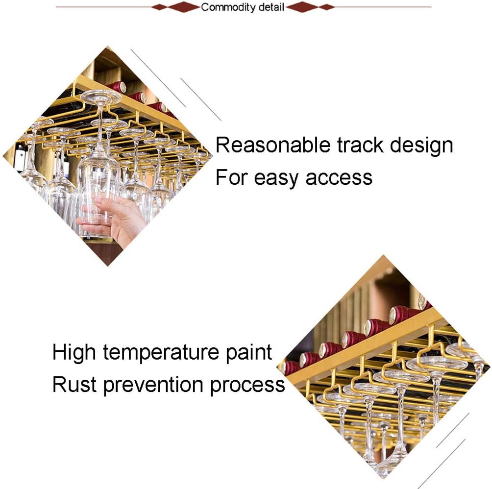 LUCEAE Metal Wine Cup Rack - Wall Mount Ceiling Hanging Storage Organizer