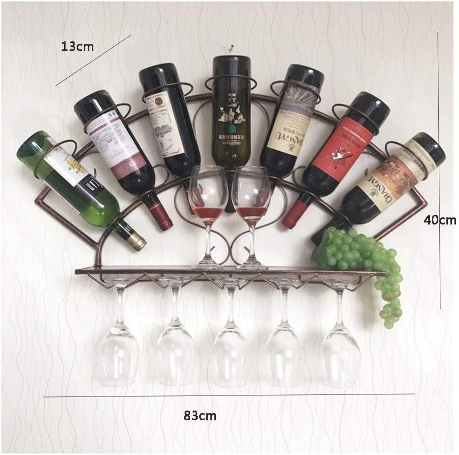 Wall-Mounted Wine Rack in Brown