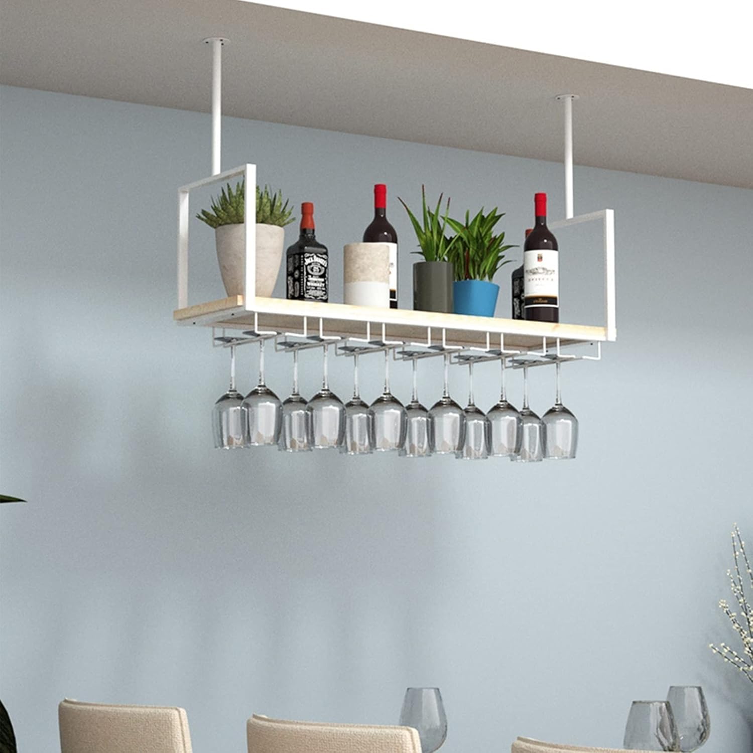ZJDYDY Floating Ceiling Wine Rack for Home Decor