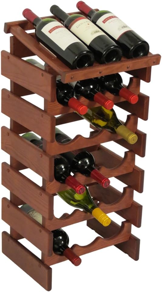 FixtureDisplays 18 Bottle Dakota Wine Rack with Display Top