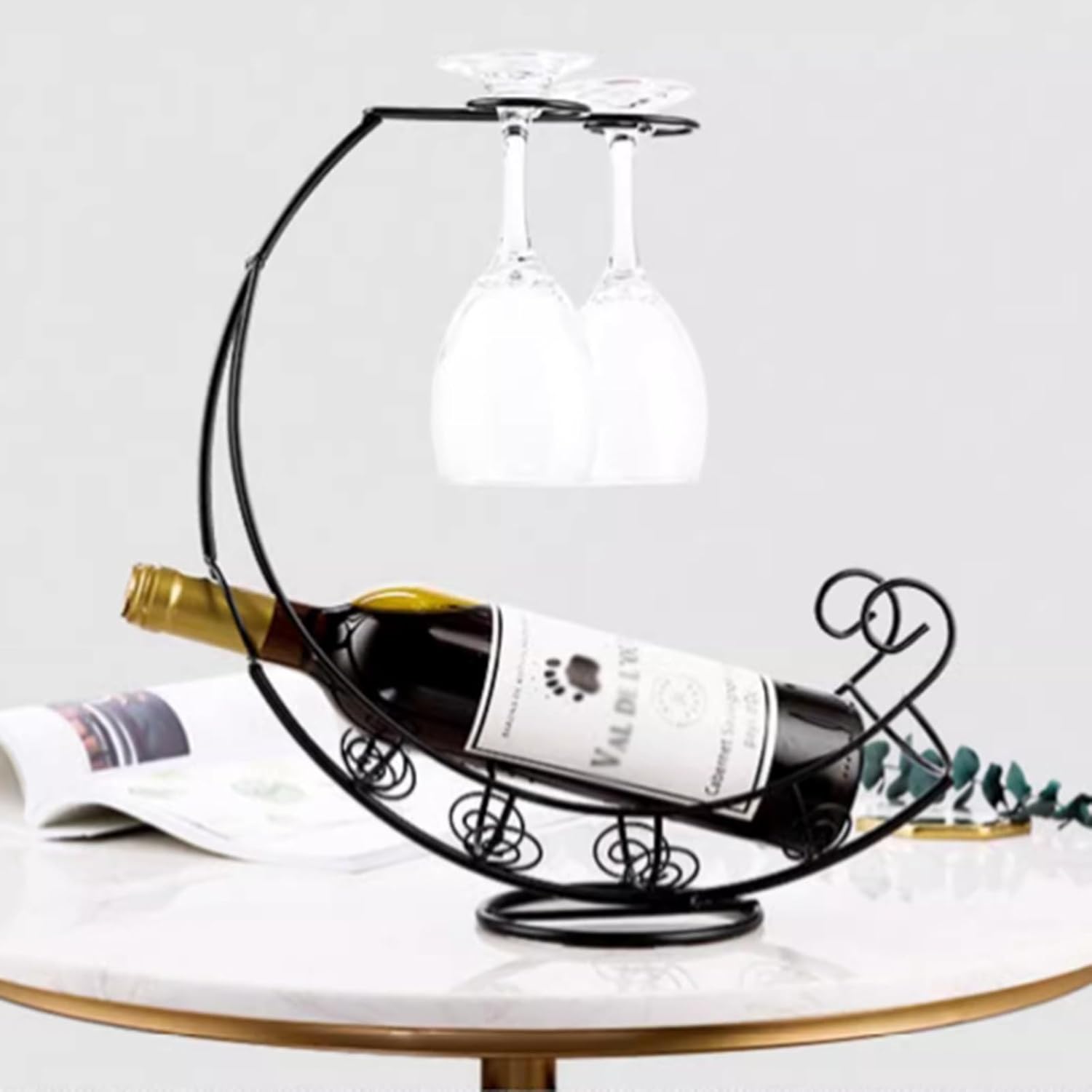 ZYZSY Pirate Ship Wine Glass Rack Freestanding Metal Holder 1