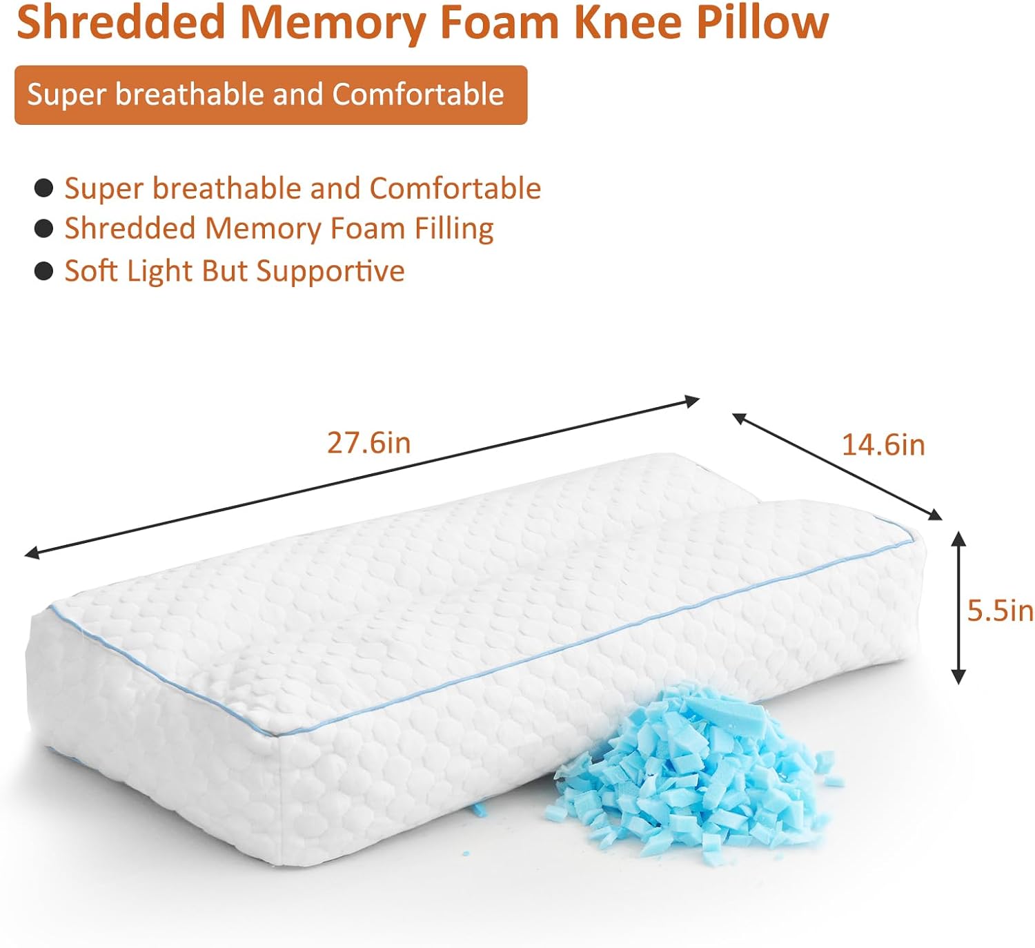 Gehannah Foam Knee Pillow for Side Sleepers 1
