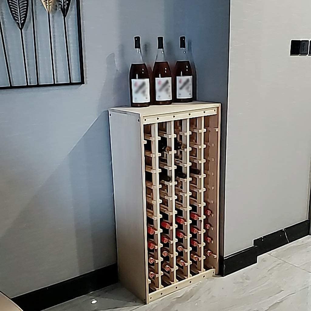 Natural Cedar Freestanding Wine Rack for 55 Bottles