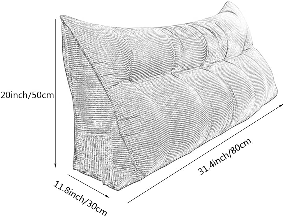 ZZYK Large Triangular Headboard Pillow with Removable Cover