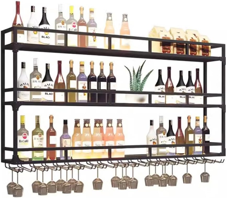 SilteD Wall-Mounted Wine Rack with LED - 80x25x90Cm