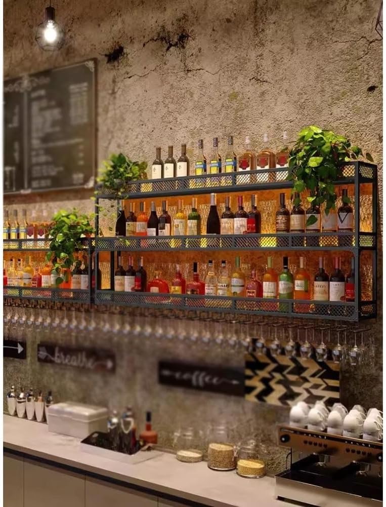 SilteD Wall-Mounted Wine Rack with Floating Shelves