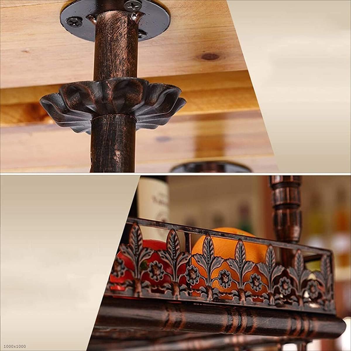 Adjustable Metal Ceiling Wine and Glass Rack - Industrial Style