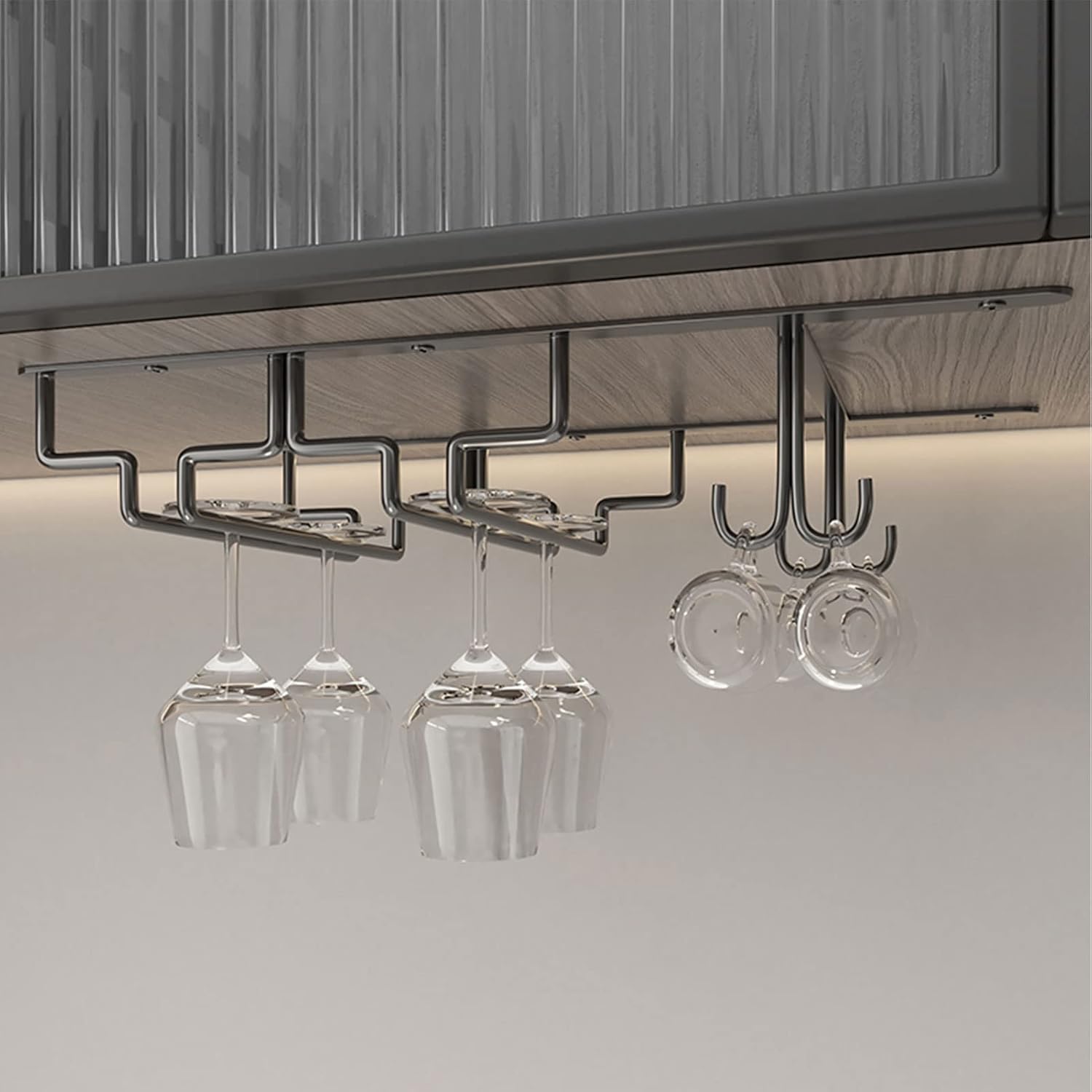 DTDMY Stainless Steel Wine Glass Rack Under Cabinet