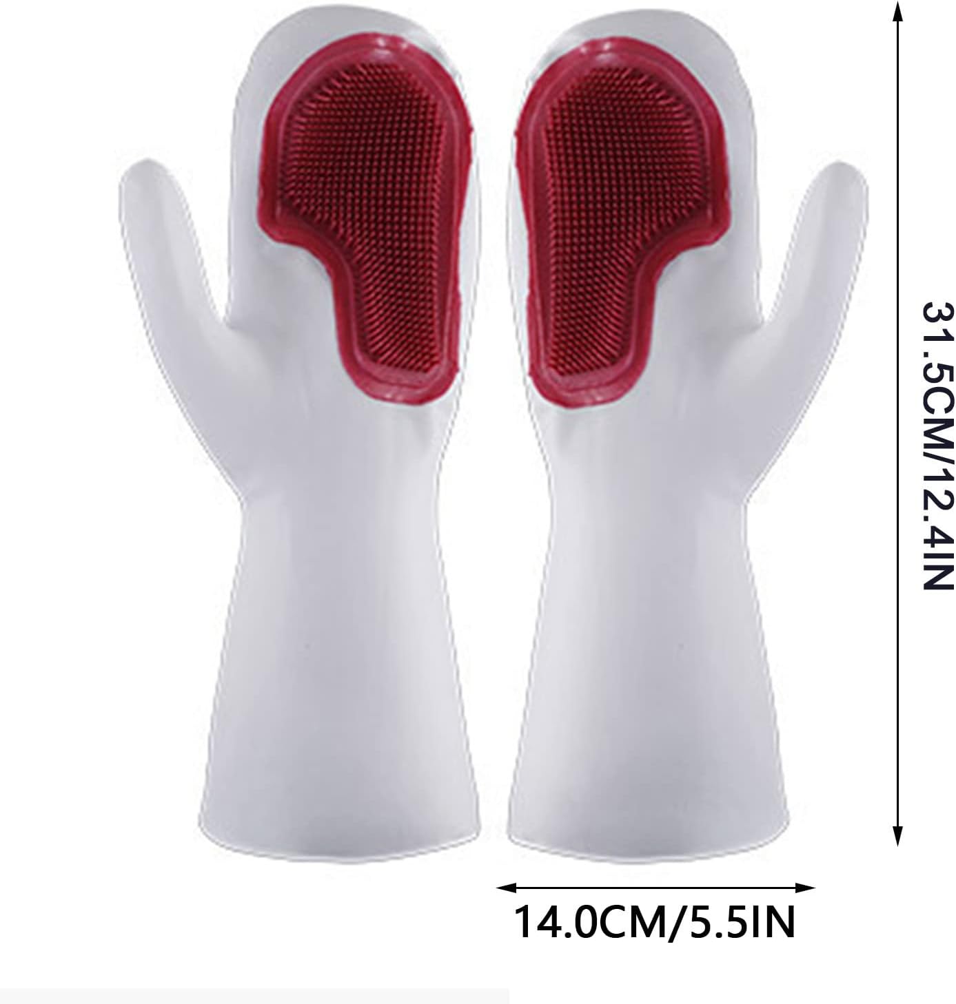 Durable Reusable Cleaning Gloves with Brush for Kitchen and Household Use