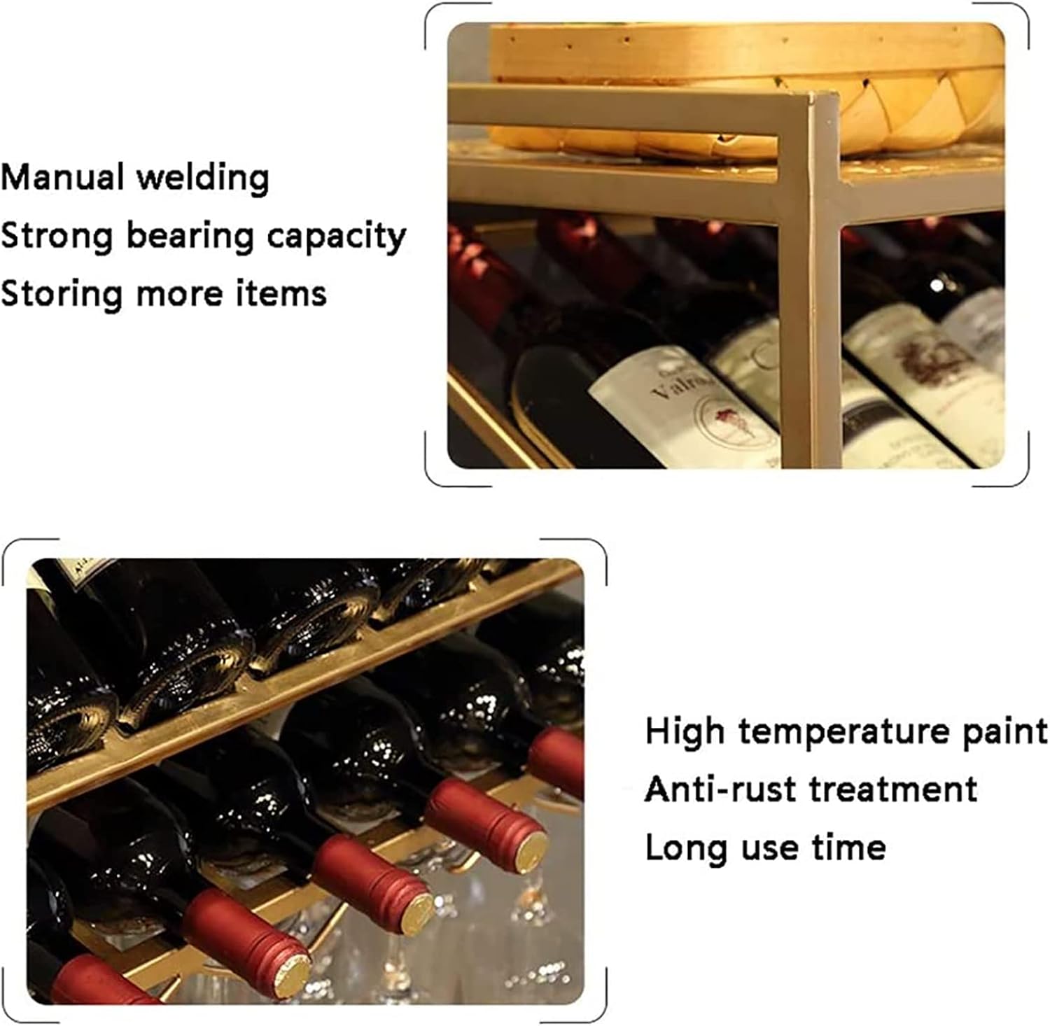 ZJDYDY Wall-Mounted Iron Wine Rack Stemware Holder