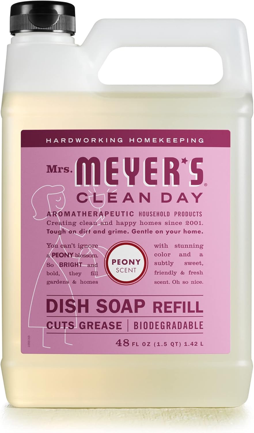 Mrs Meyers Clean Day Dish Soap Refill Peony 48 fl oz