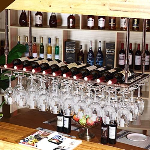Adjustable Ceiling Wine Glass Holder Rustic Metal Wine Rack
