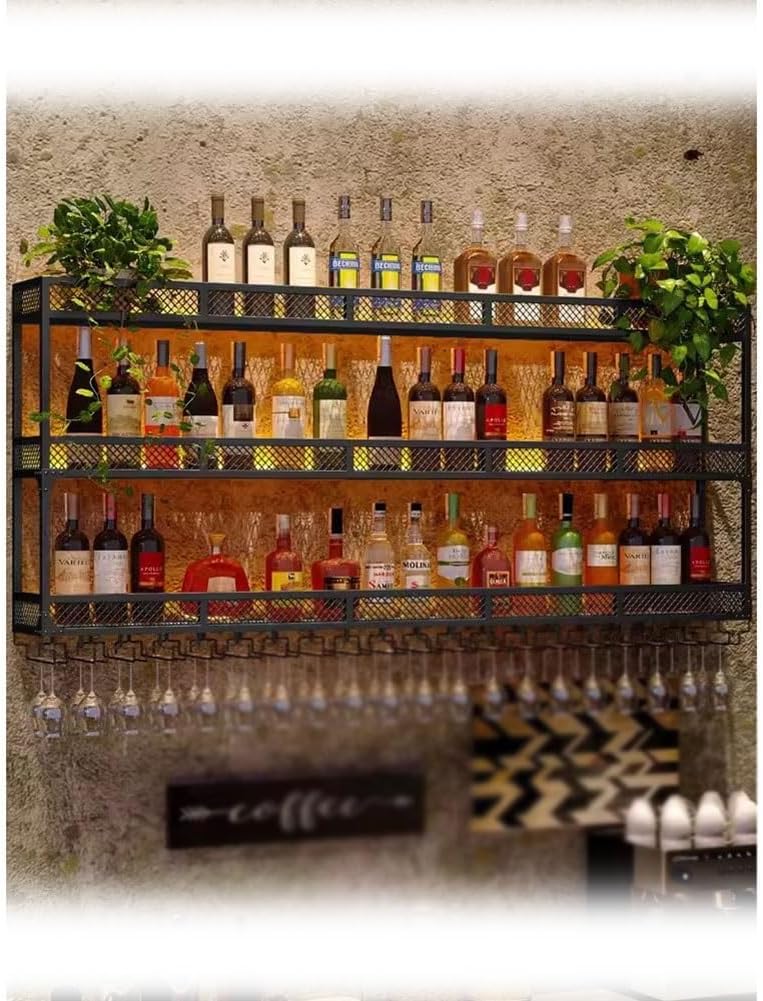 SilteD Wall-Mounted Wine Rack with Floating Shelves