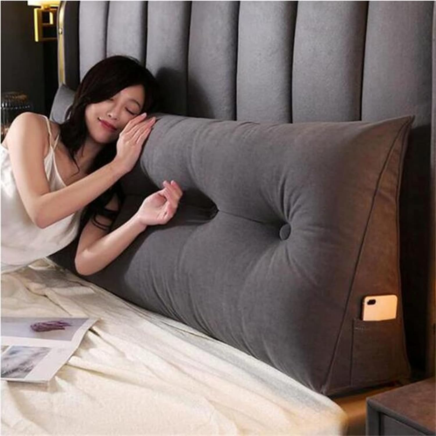 ZZYK Large Triangular Reading Pillow with Removable Cover