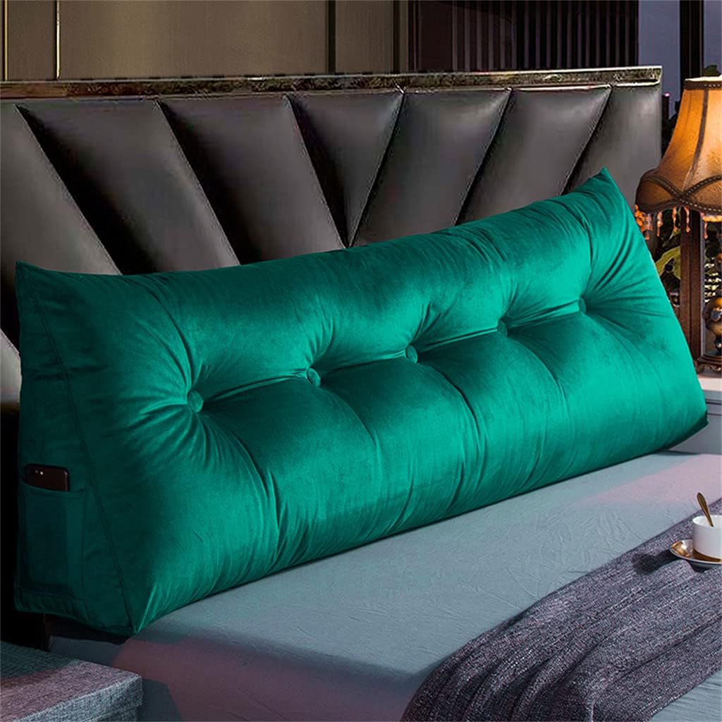 ZZYK Fleece Reading Pillow with Headboard Support 24inch Green