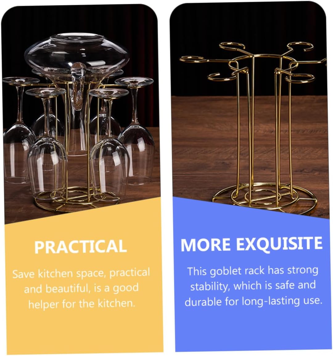 Alipis Iron Wine Glass Rack for Kitchen Storage