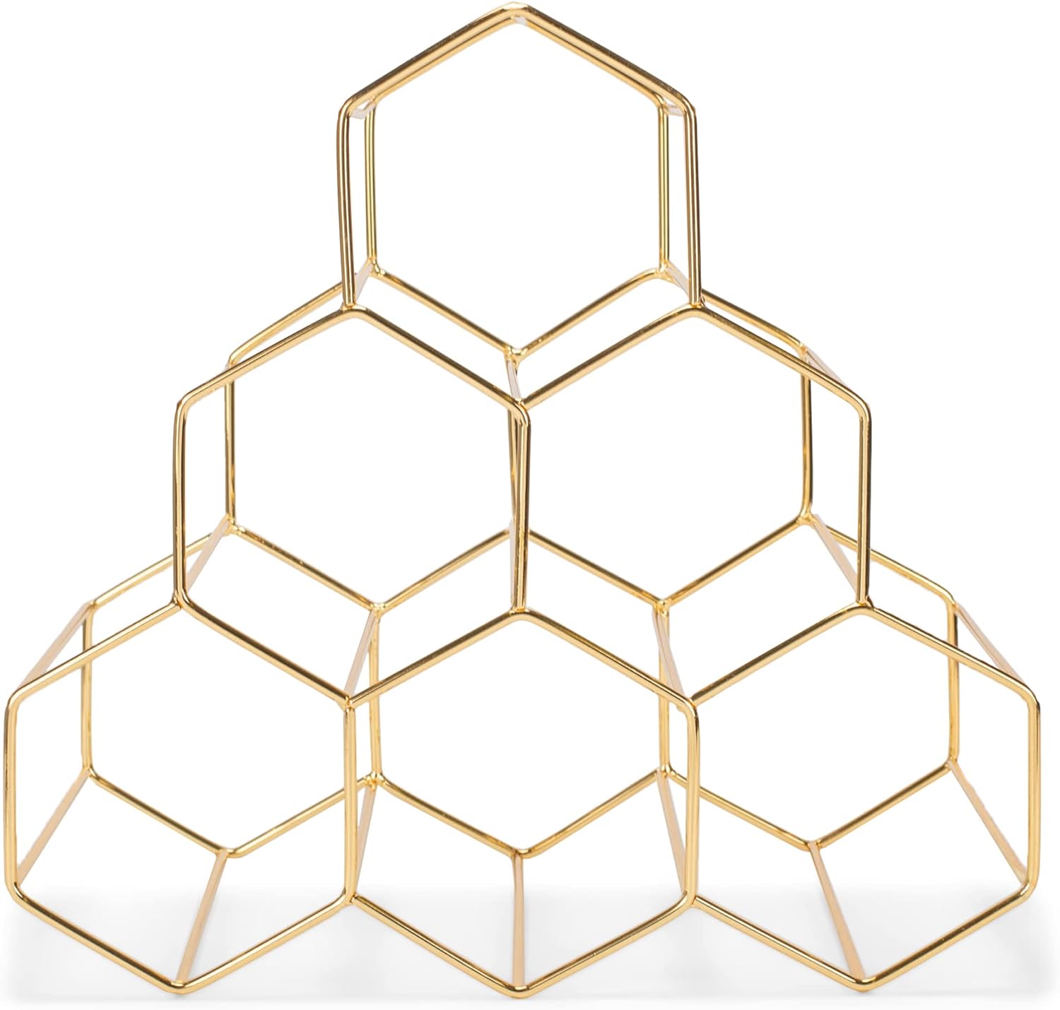 NAT Jules Honeycomb Gold Tone Wine Rack 1