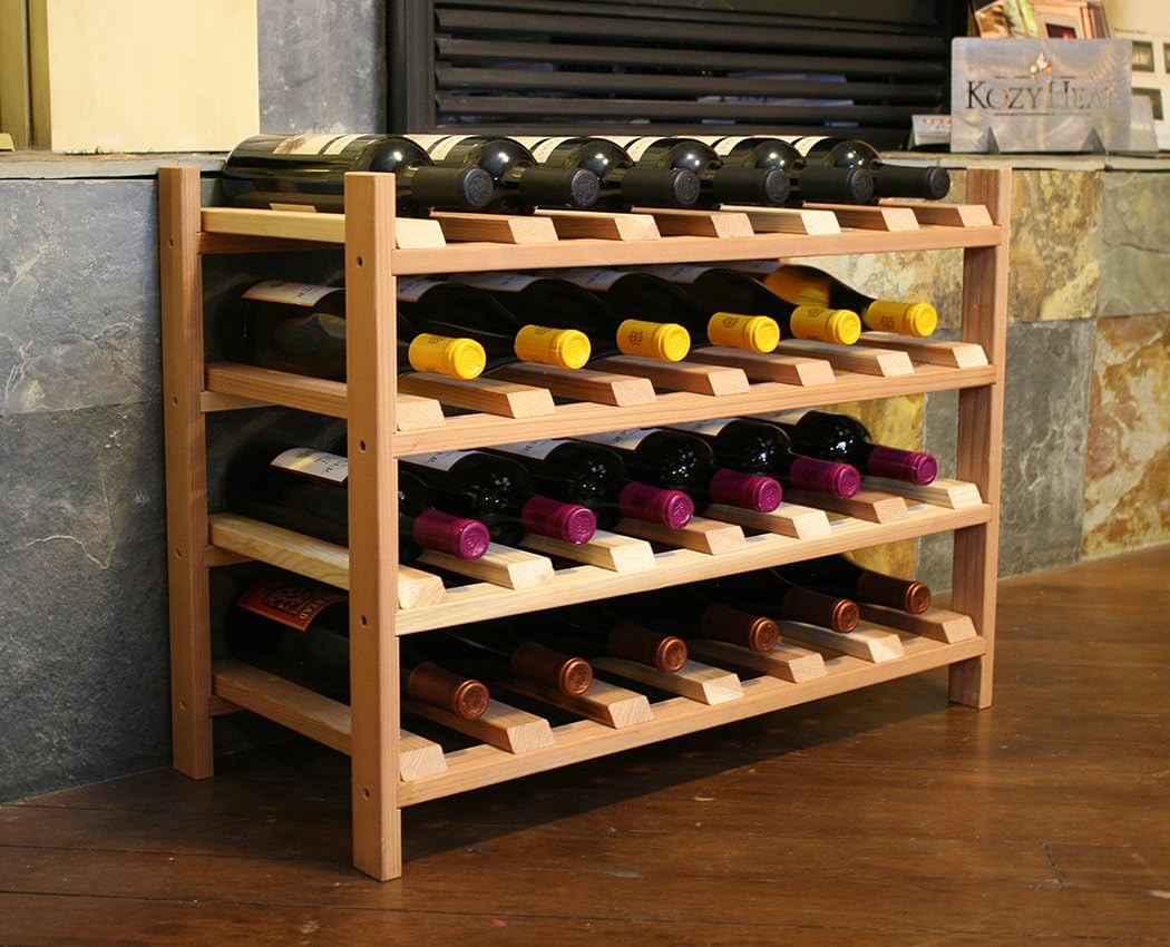 Creekside 24-Bottle Wine Shelves Redwood