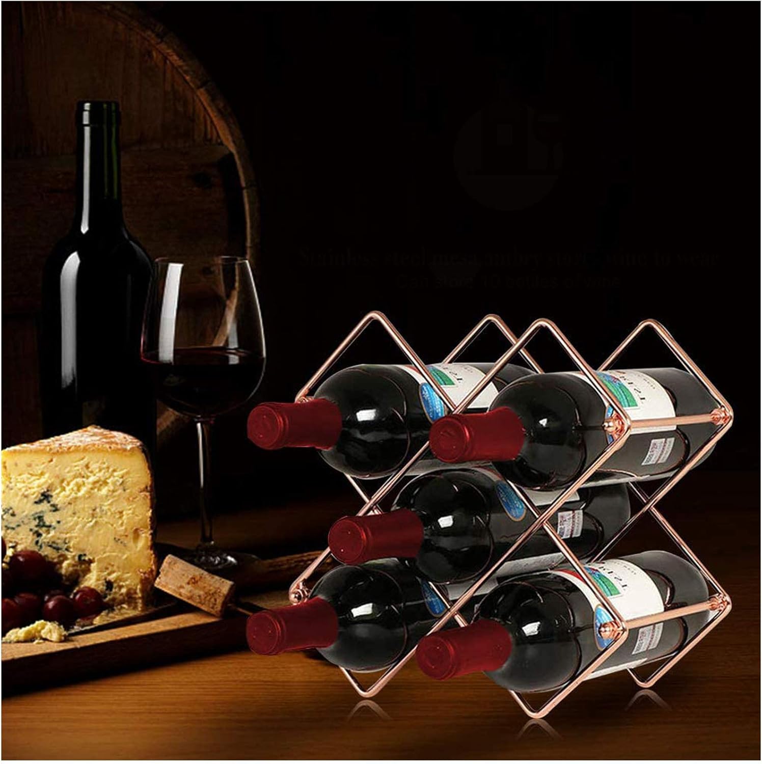 BOCbco Tabletop Wine Racks Rose Gold 5 Bottle Holder