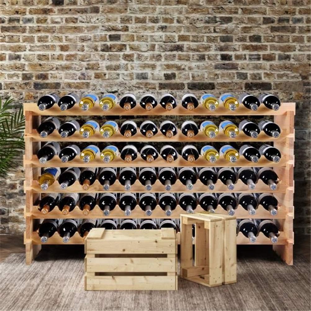 MaGiLL 6-Layer Bamboo Wine Rack with Wave Design
