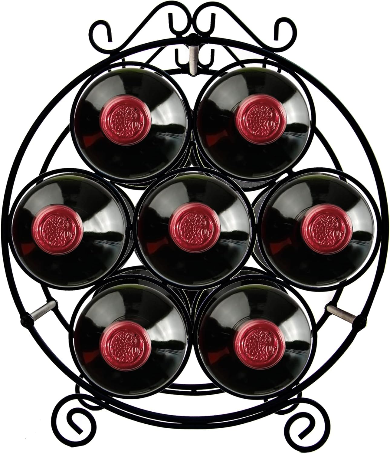 Maypes 7-Bottle Iron Wire Wine Rack for Countertop