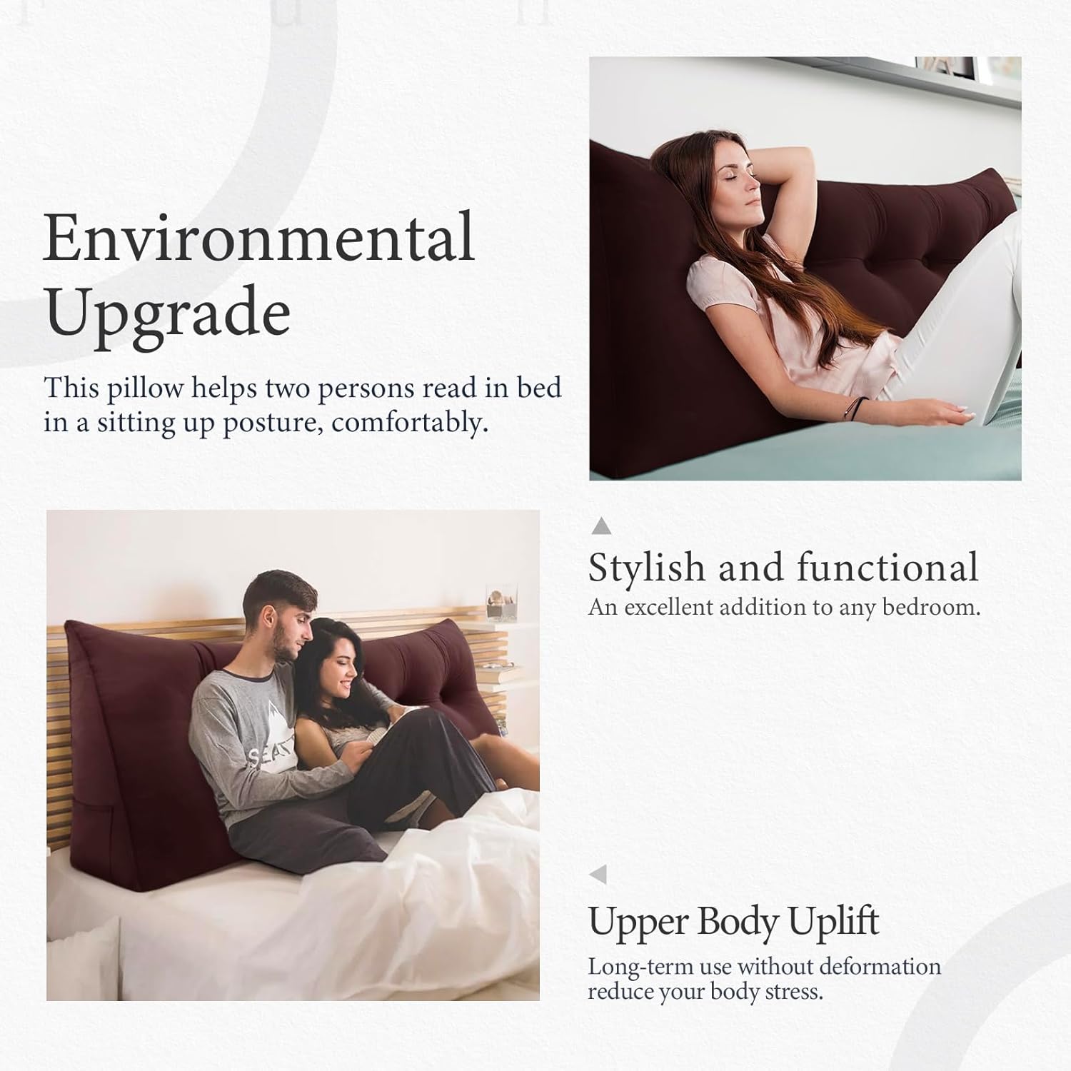 BNCKTRD Reading Pillow Velvet Chocolate Brown