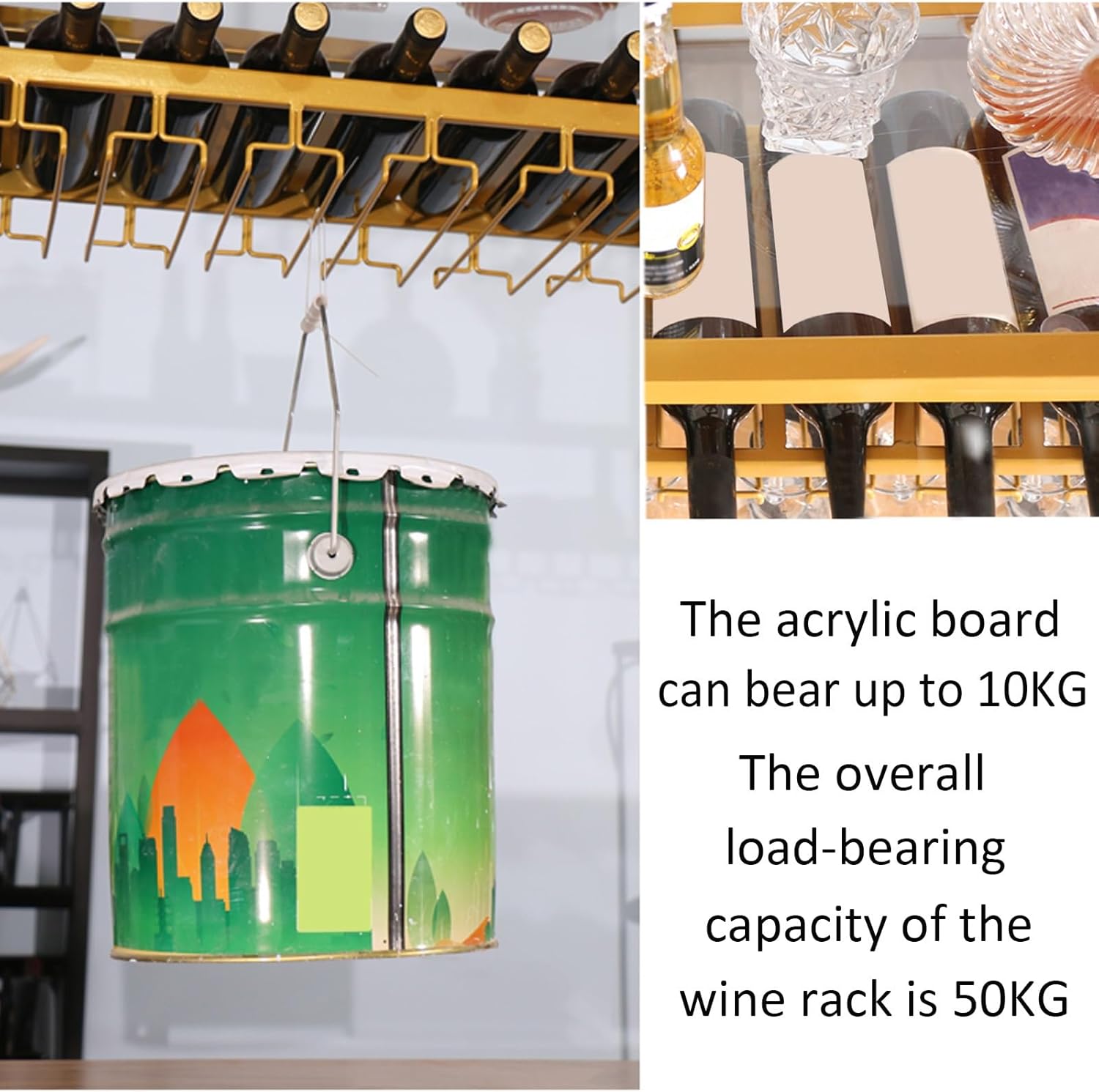 Adjustable Wine Glass Rack with Screws for Kitchen Wine Cellar
