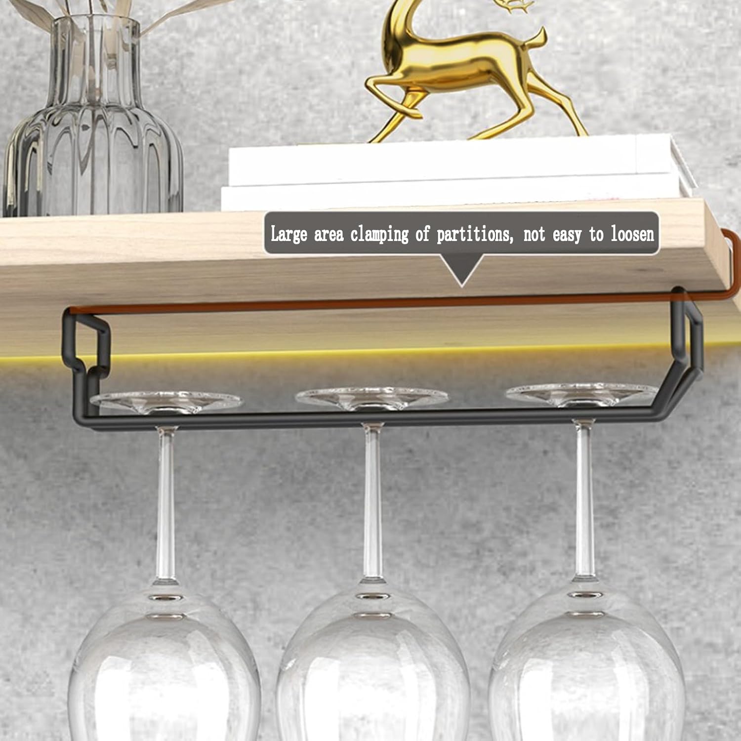 2 Pack White Wine Glass Holder for Cabinet and Bar 1