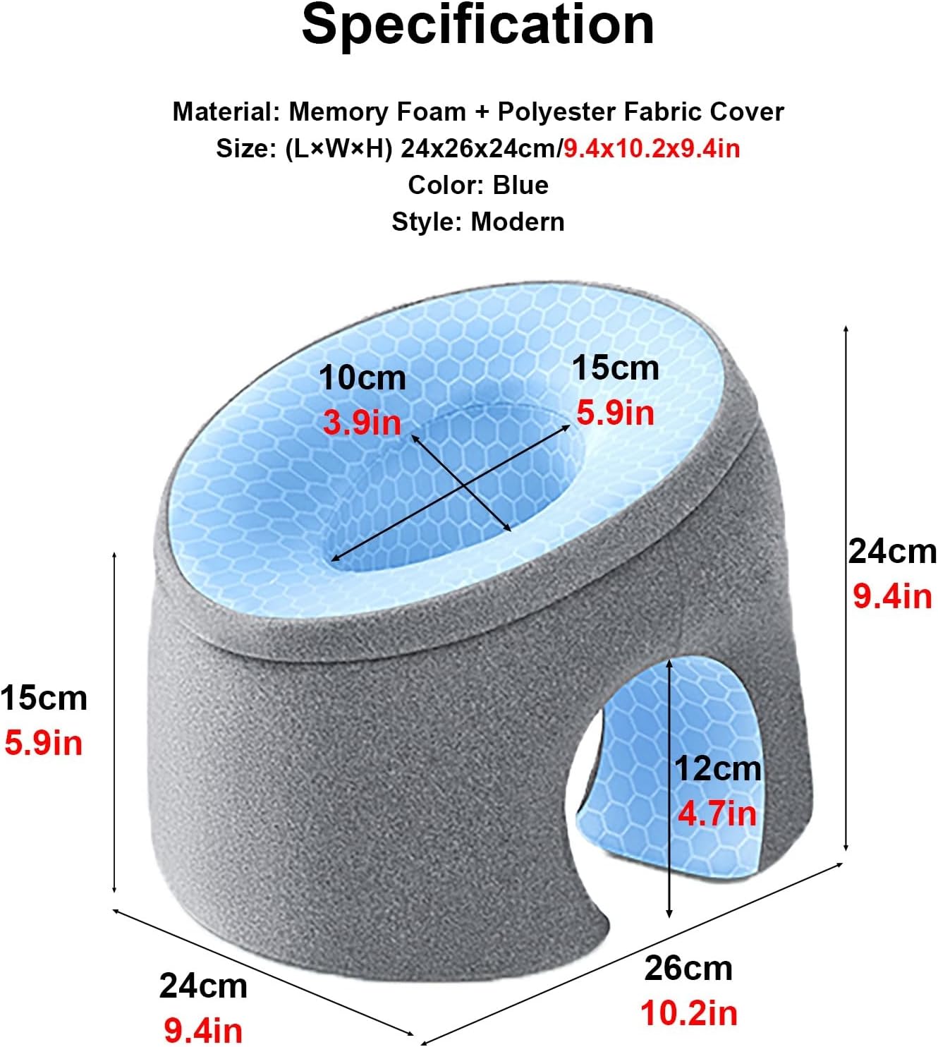 Memory Foam Desk Pillow with Arm Holes - Blue