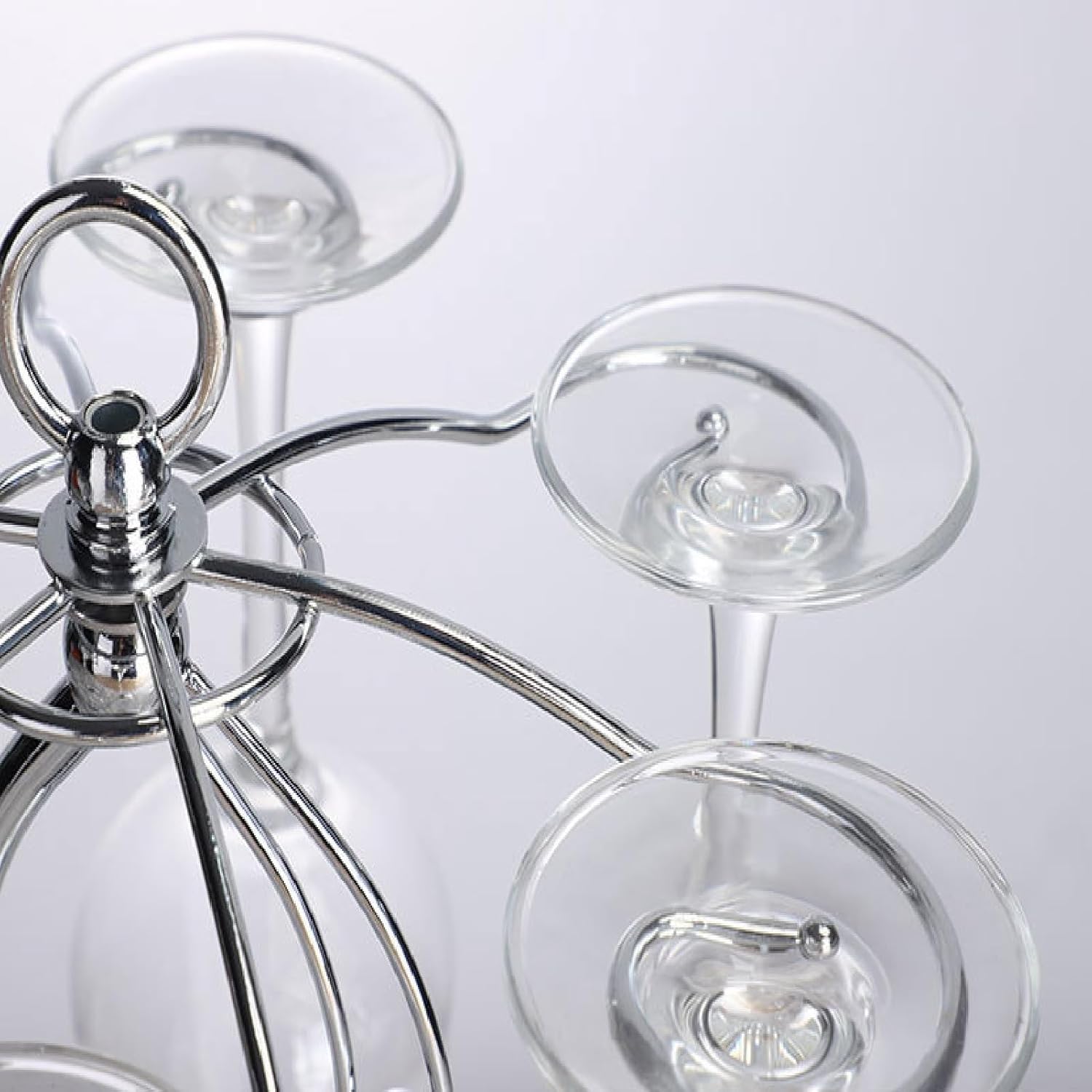Modern Metal Wine Glass Rack with 6 Hooks