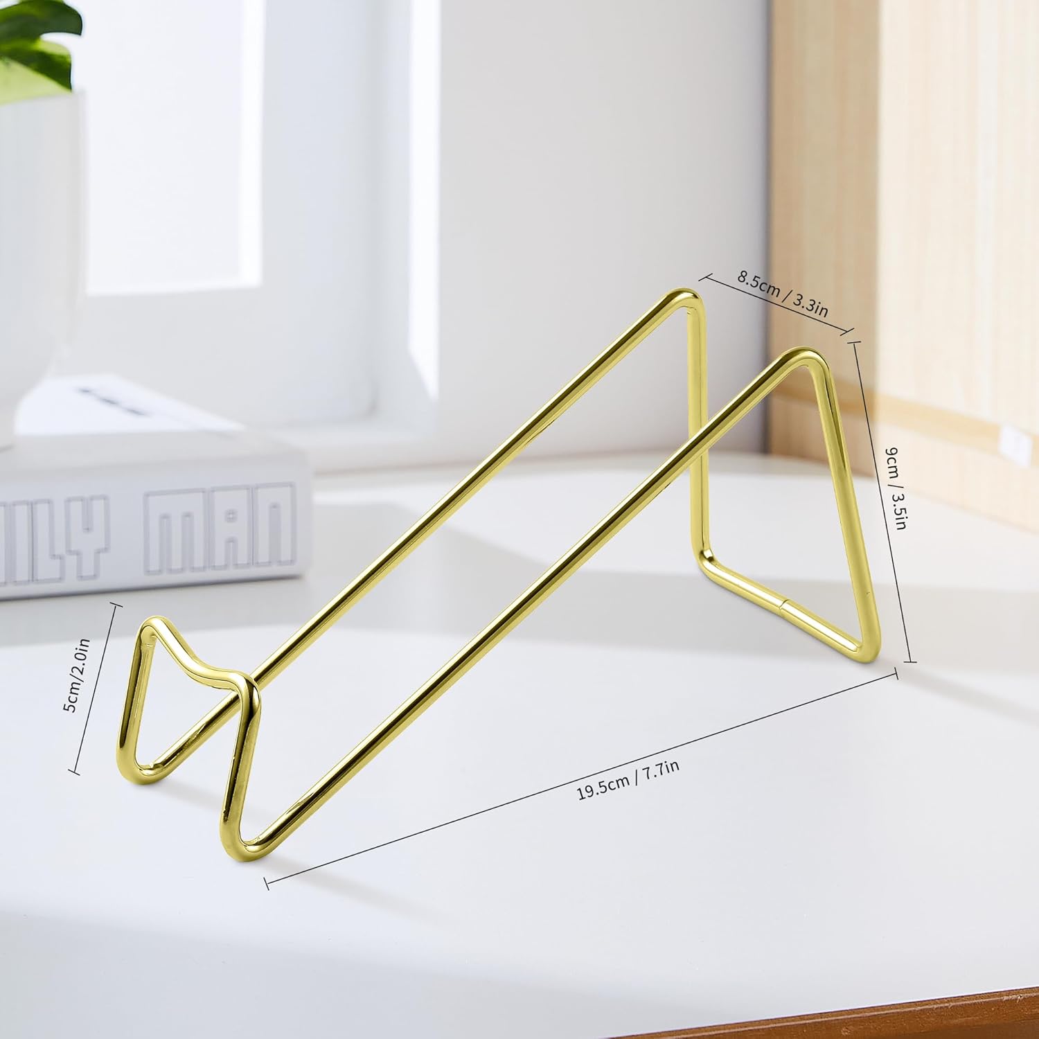 TONLEA 2Pcs Tabletop Wine Rack Metal Wine Bottle Holder Gold