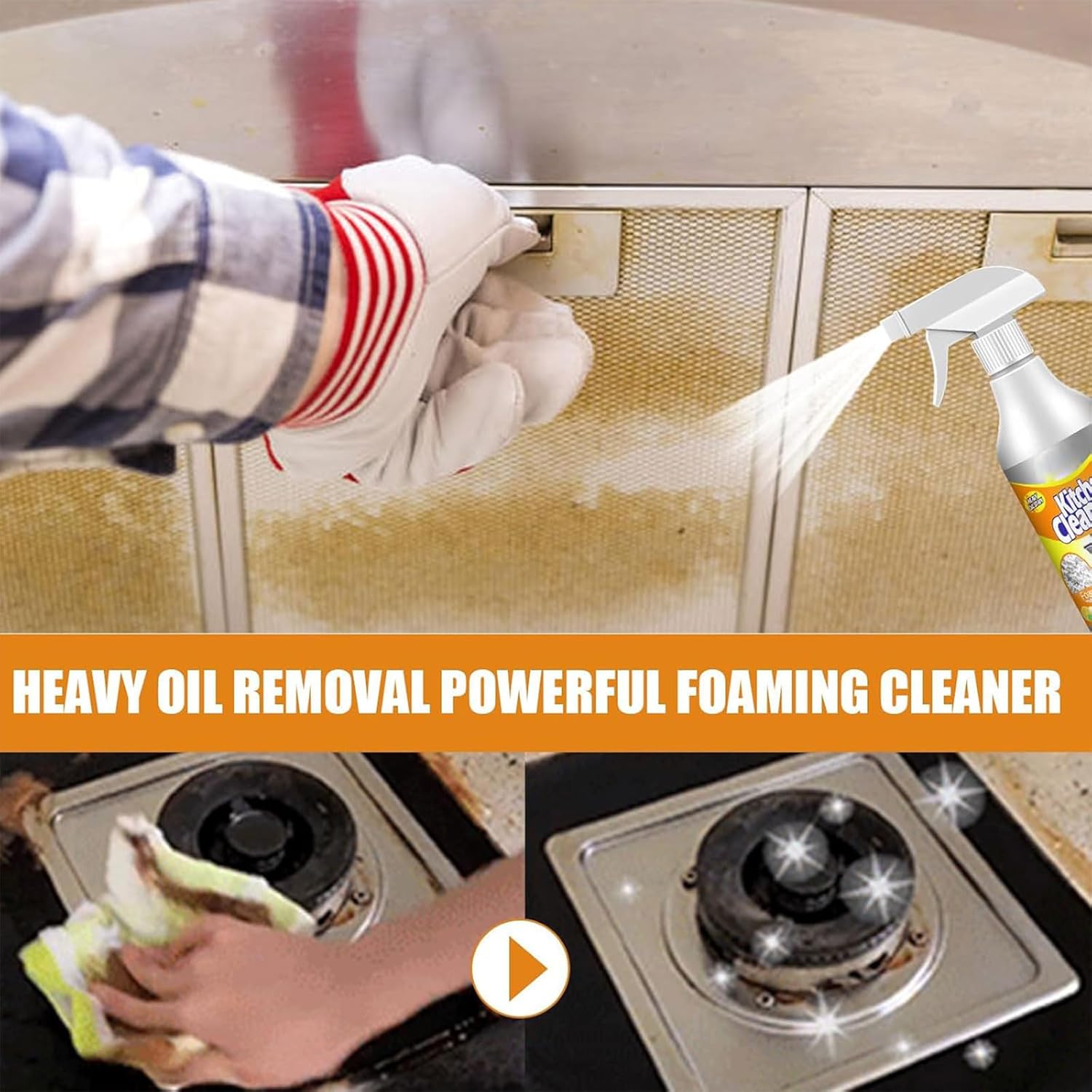 Heavy Duty Kitchen Foam Cleaner 2PCS All-Purpose Stain Remover