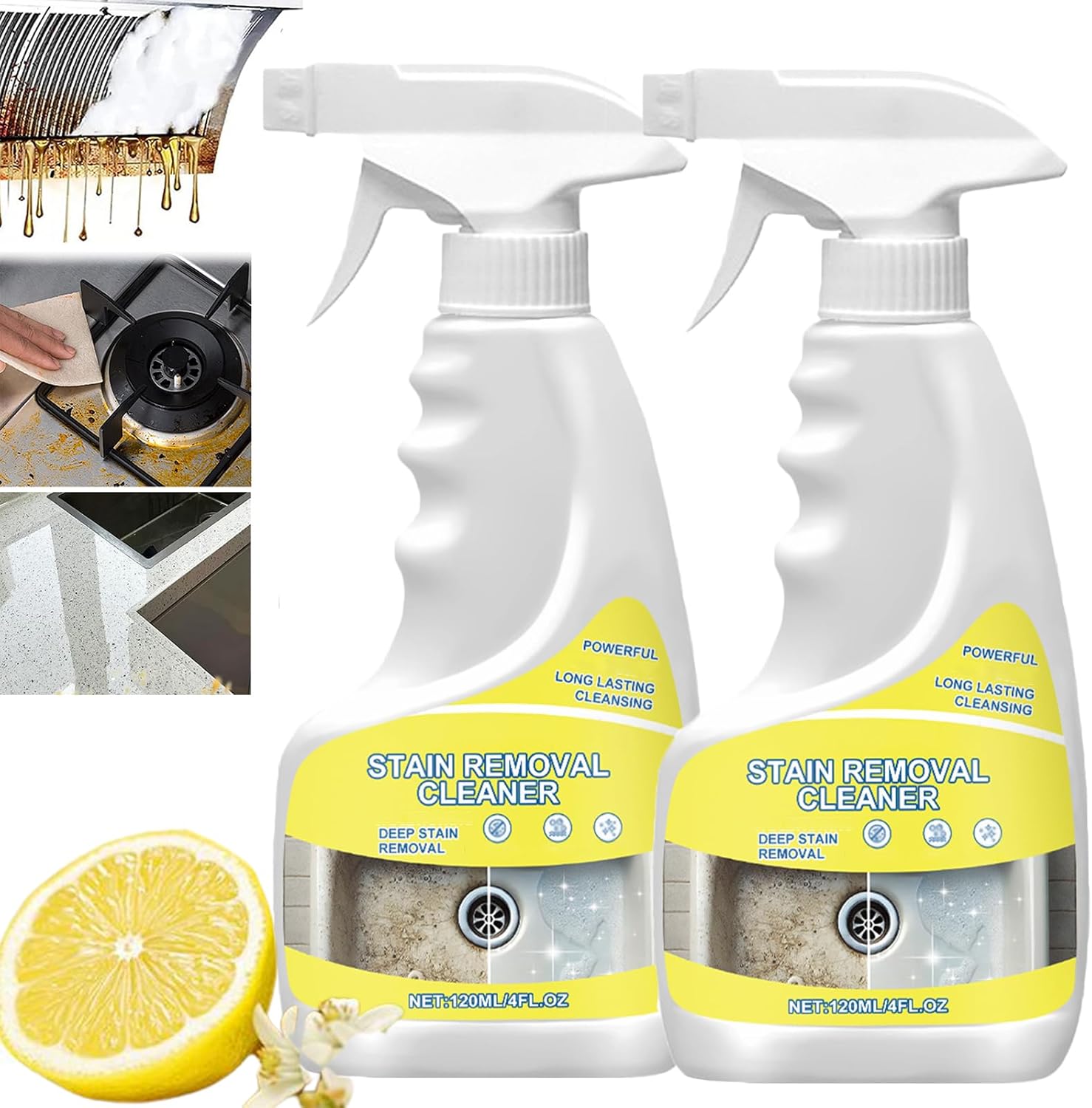 Heavy Duty Degreaser Cleaner Spray for Ovens Hoods Grills 2PCS