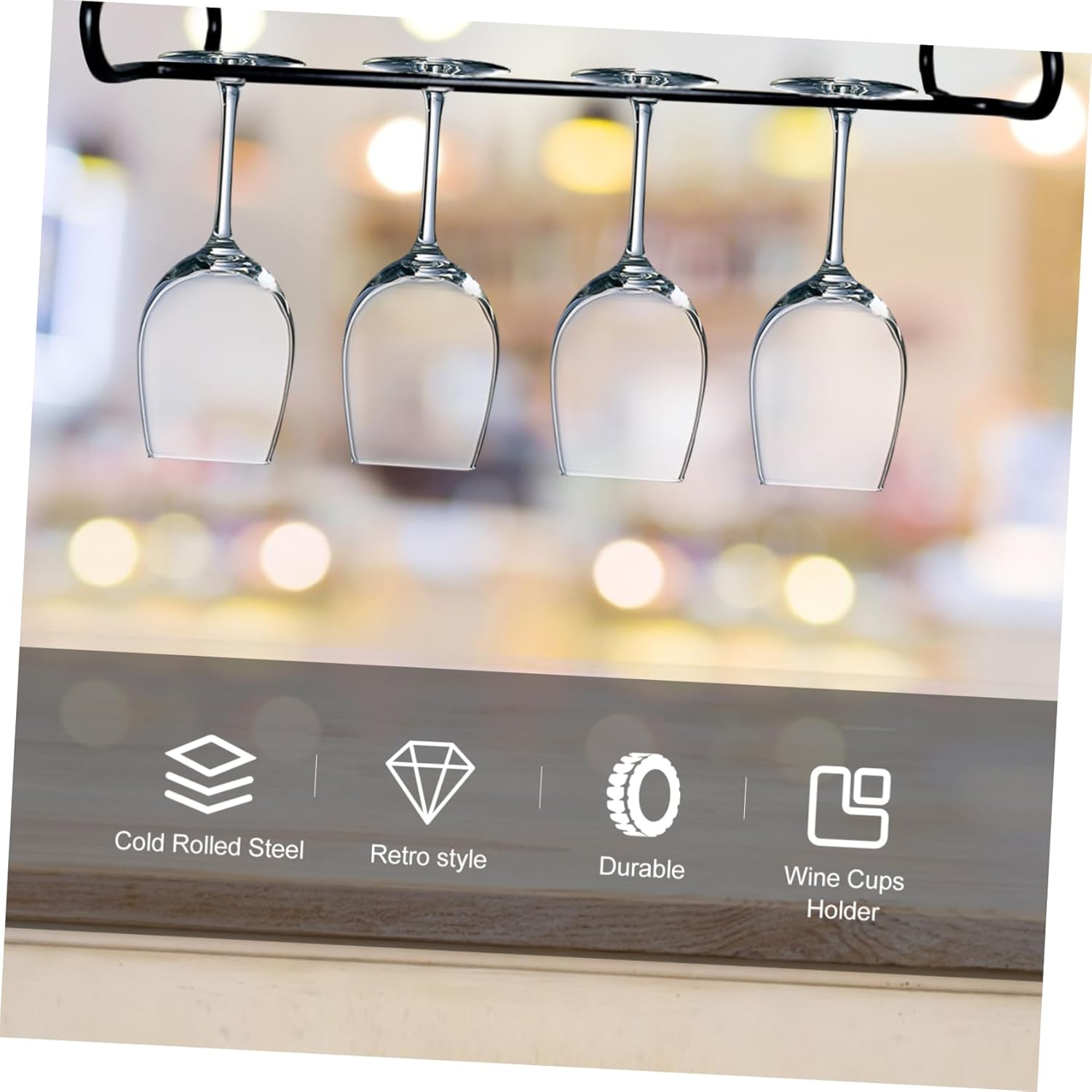 MAGICLULU Wine Glass Holder Rack Space-Saving Inverted Design