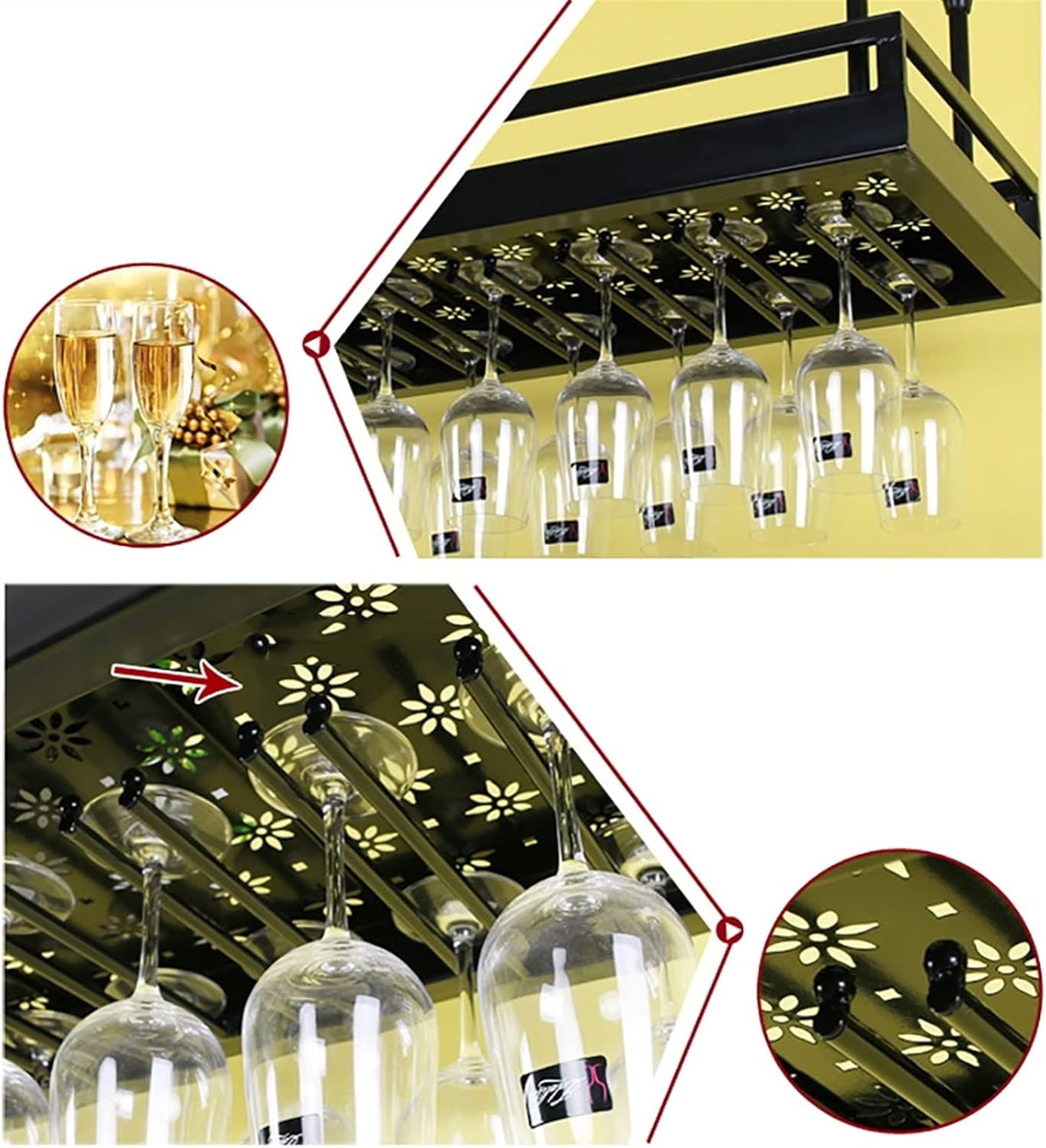 LUCEAE Wall-Mounted Wine Rack with Floating Shelf