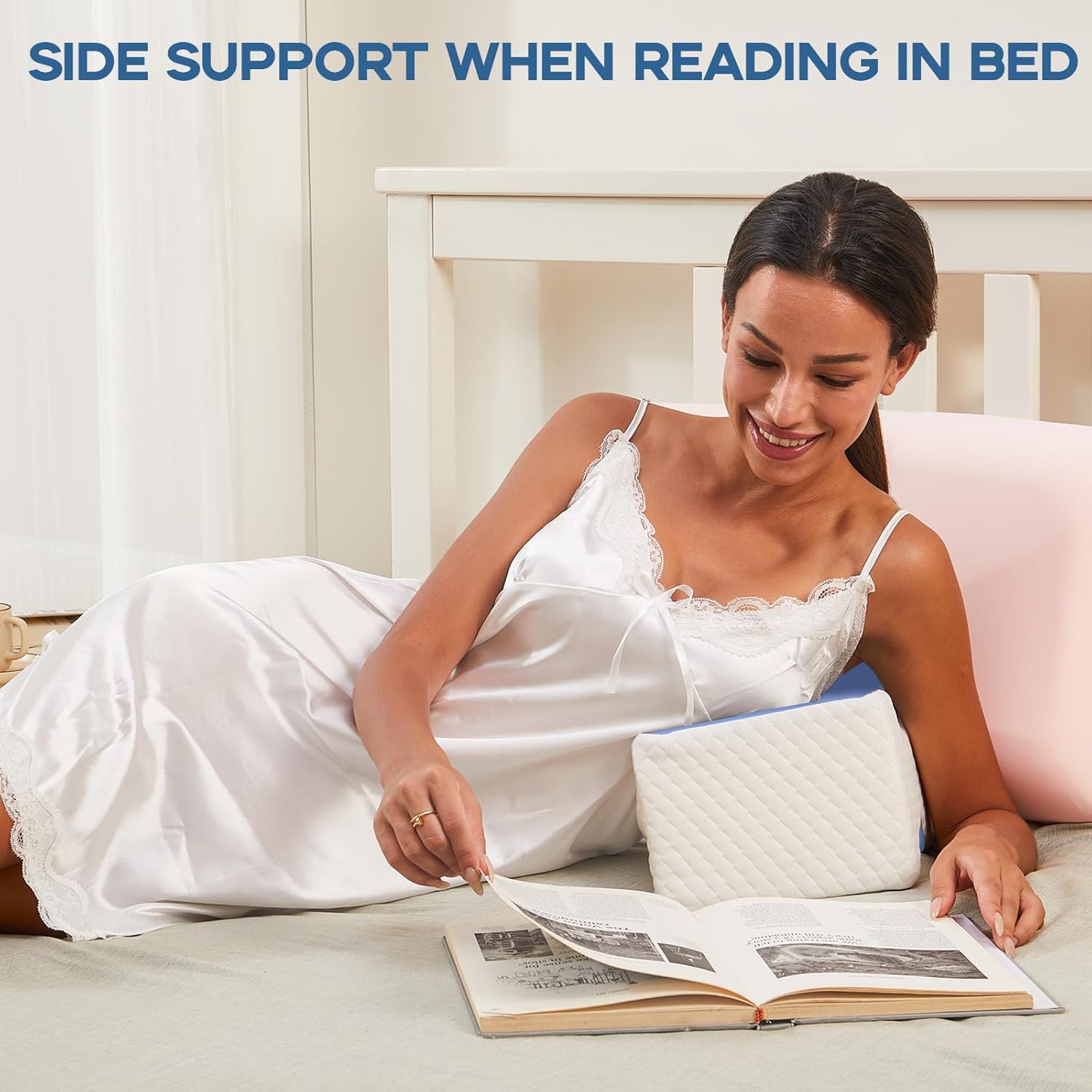 Cooloo8 Side Sleeper Pillow 2PCS Blue Memory Foam Leg Positioner