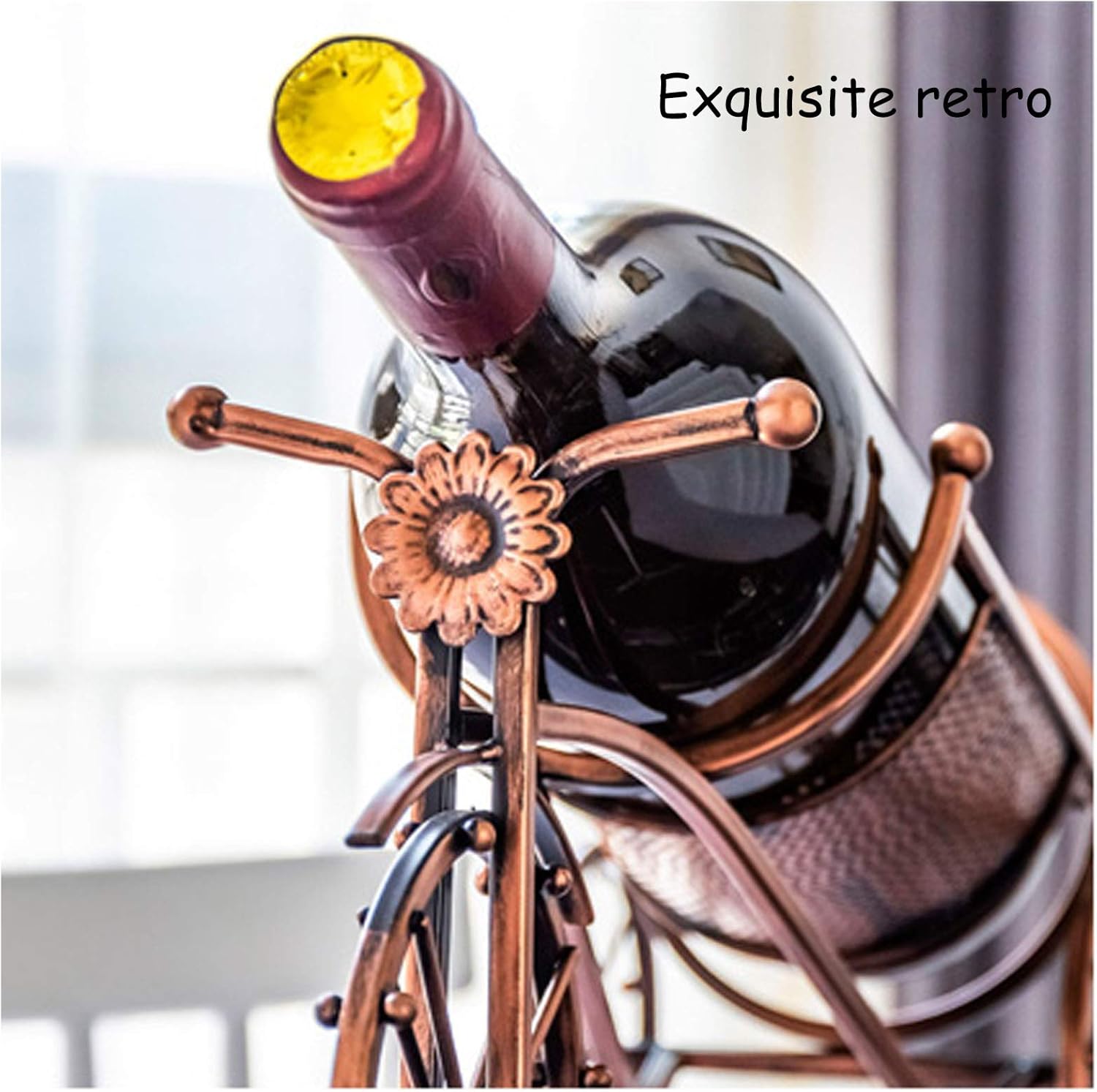 Elegant Wrought Iron Tabletop Wine Rack