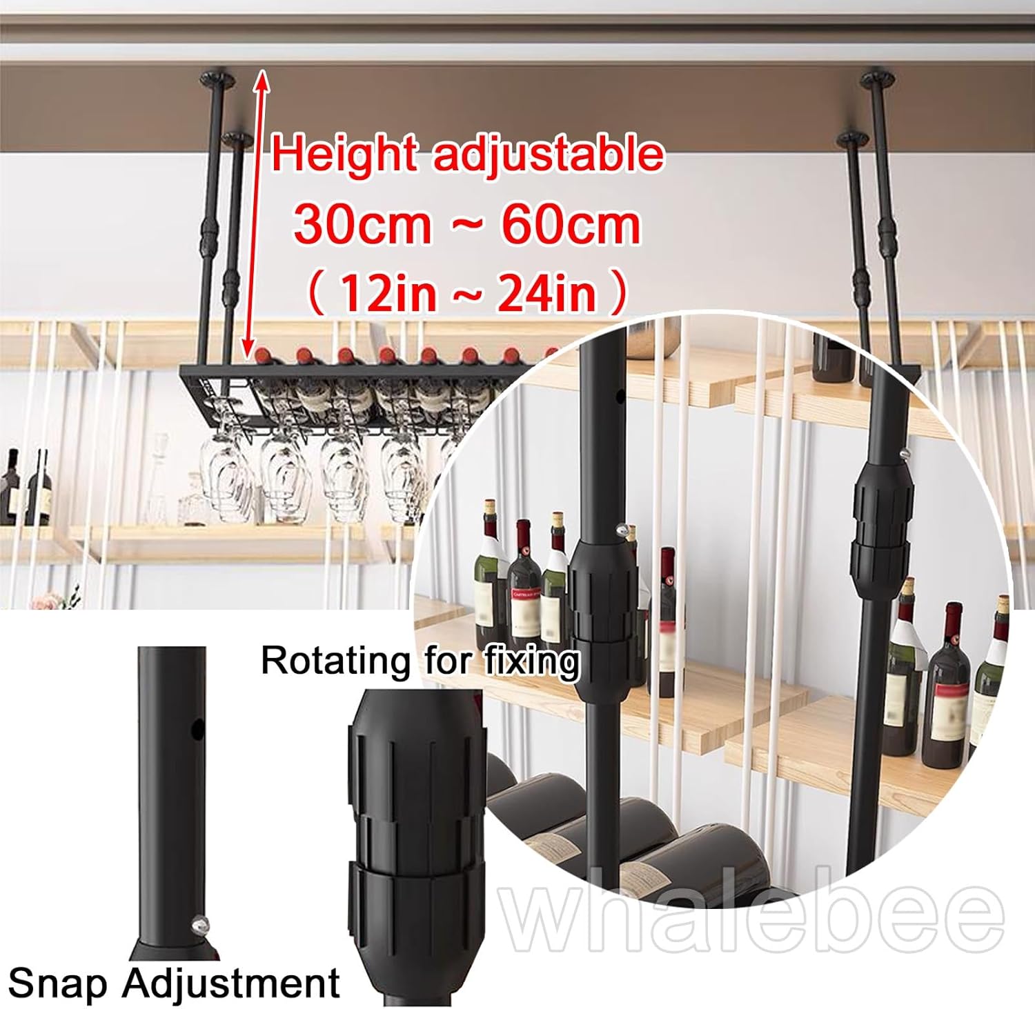 Whalebee Adjustable Wine Glass Holder 200cm