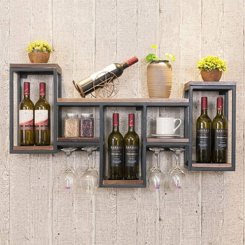 ZJDYDY Wall-Mounted Wine Rack with Solid Wood