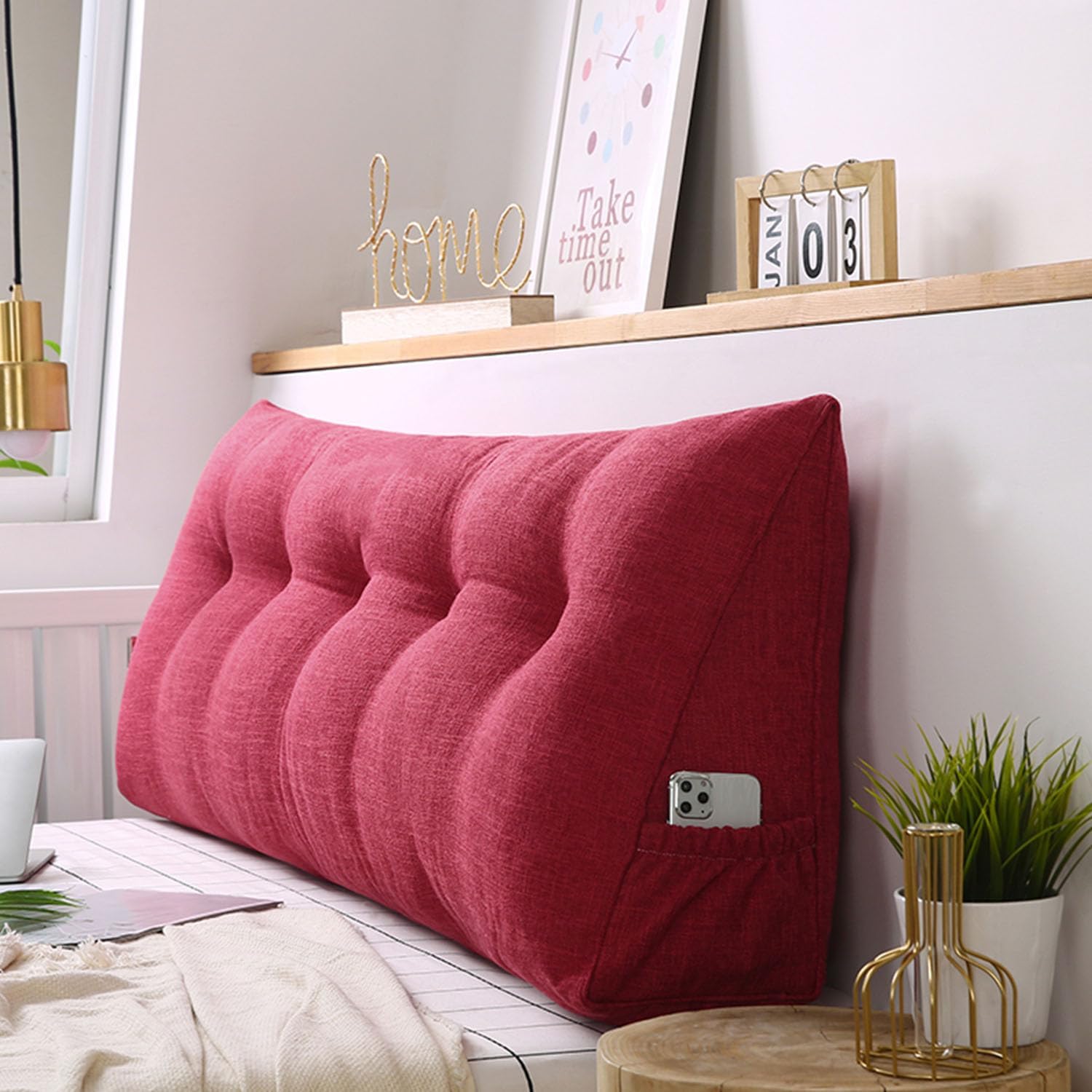 ZZYK Large Triangular Headboard Pillow with Removable Cover 1