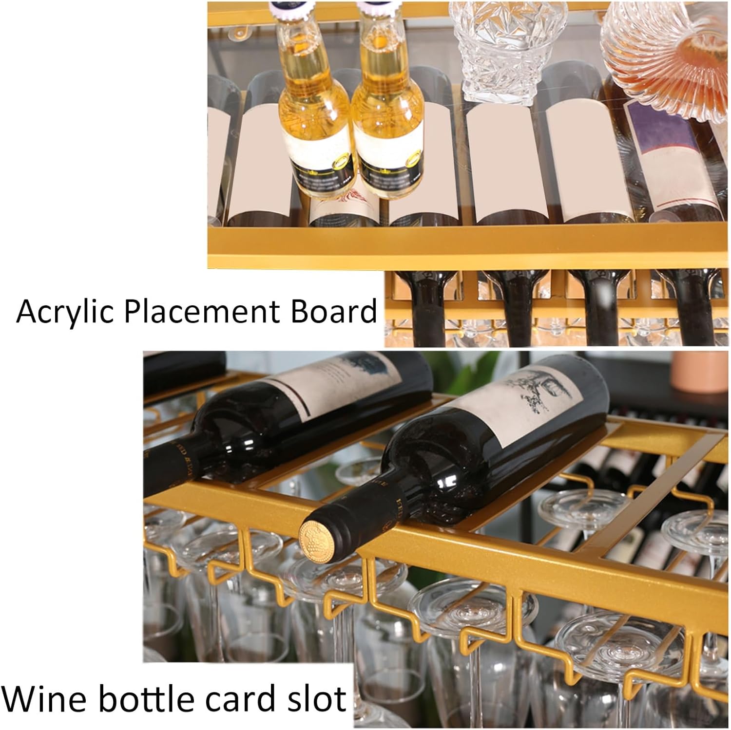 Adjustable Wine Glass Rack with Screws for Kitchen Wine Cellar
