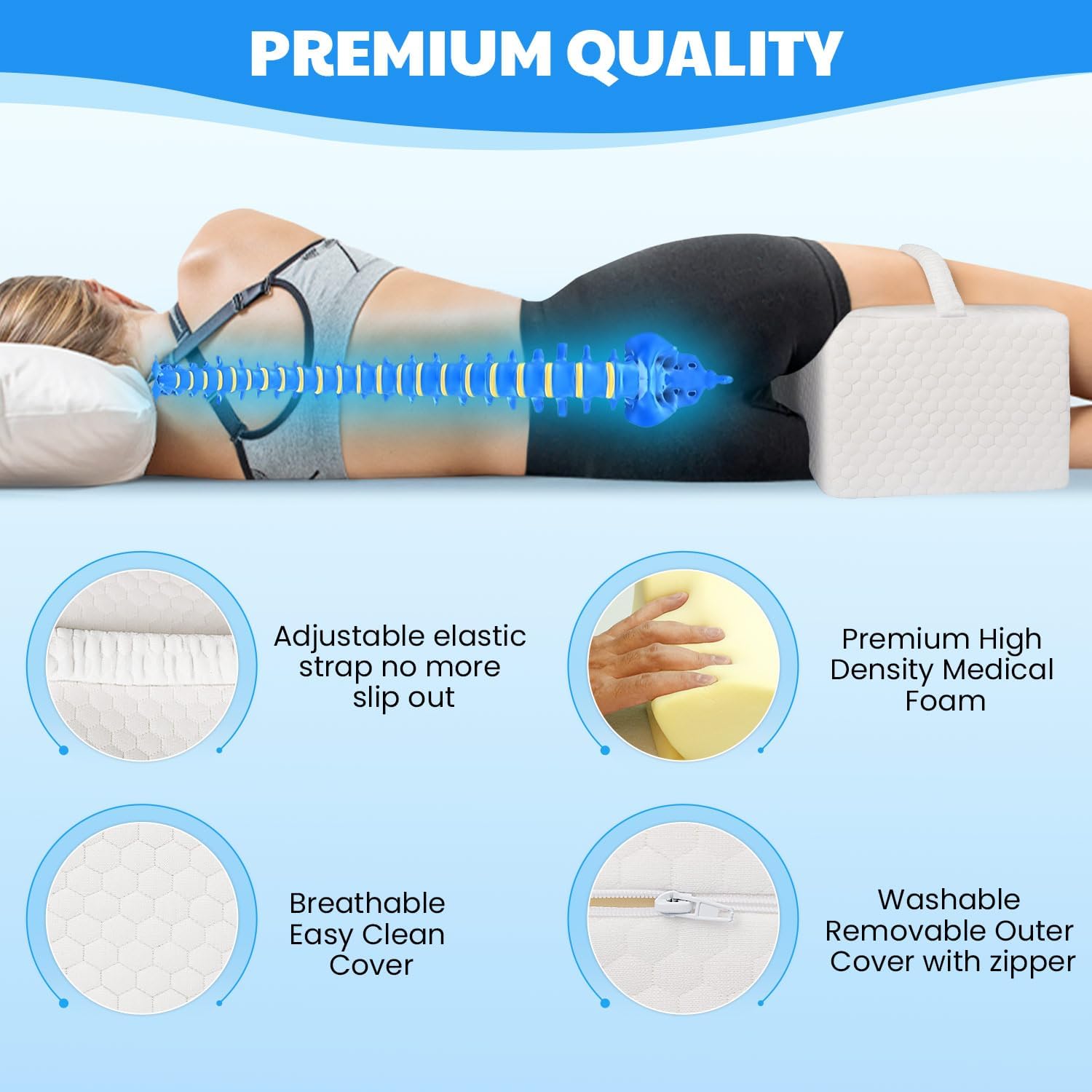 WEDREAM Memory Foam Knee Pillow for Side Sleepers 1