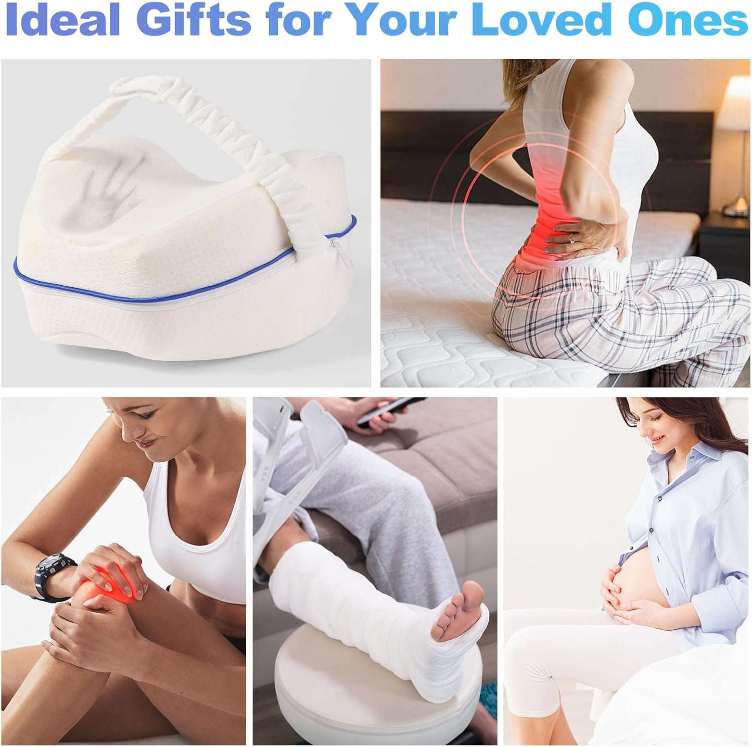 Gaozen Ergonomic Knee Support Pillow for Sleep and Back Pain Relief