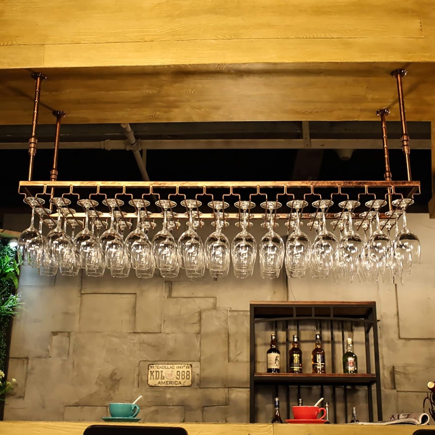 ZJDYDY Bronze Wall-Mounted Wine Rack
